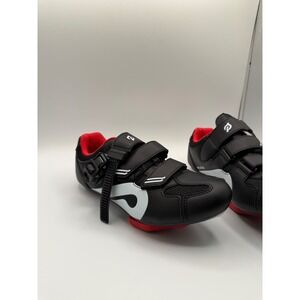 Peloton Cycling Shoes Black Red White PL-SH-B-38 Size 38 with Cleats